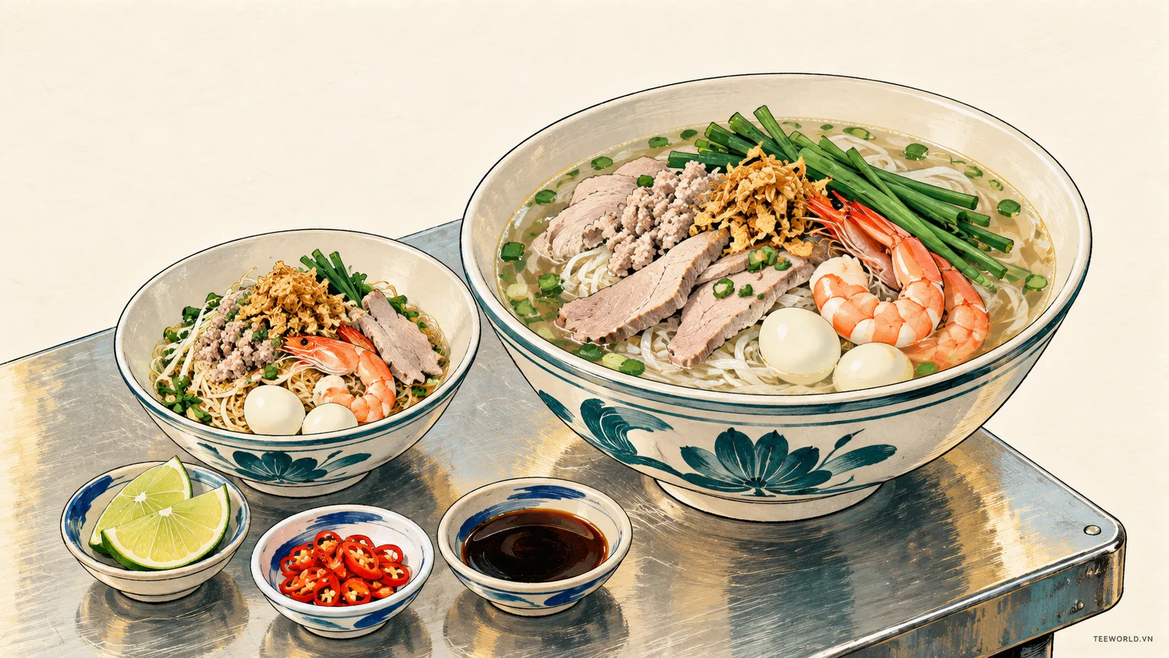 Minh họa hủ tiếu nam vang - Teeworld Studio