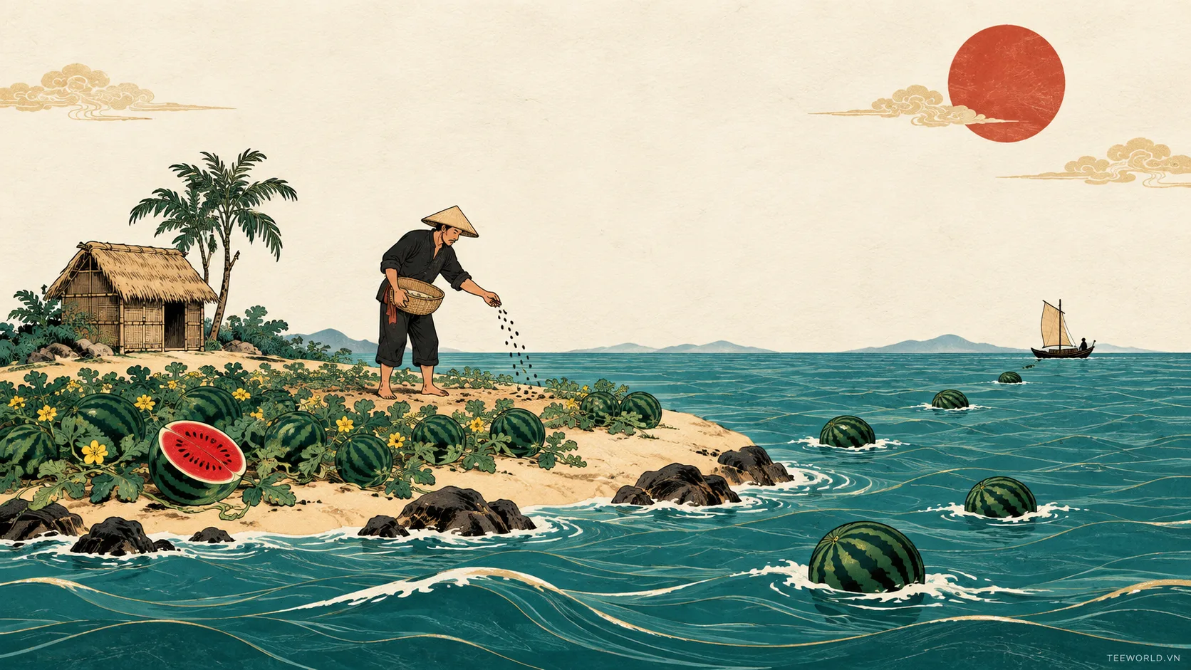 Minh họa mai an tiêm - Teeworld Studio