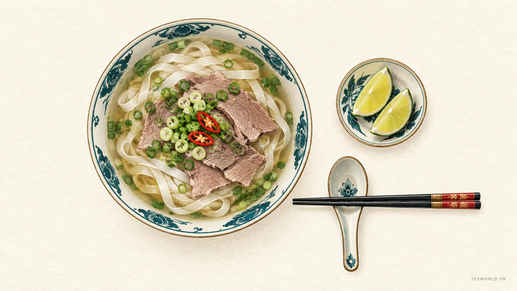 Minh họa phở hà nội - Teeworld Studio