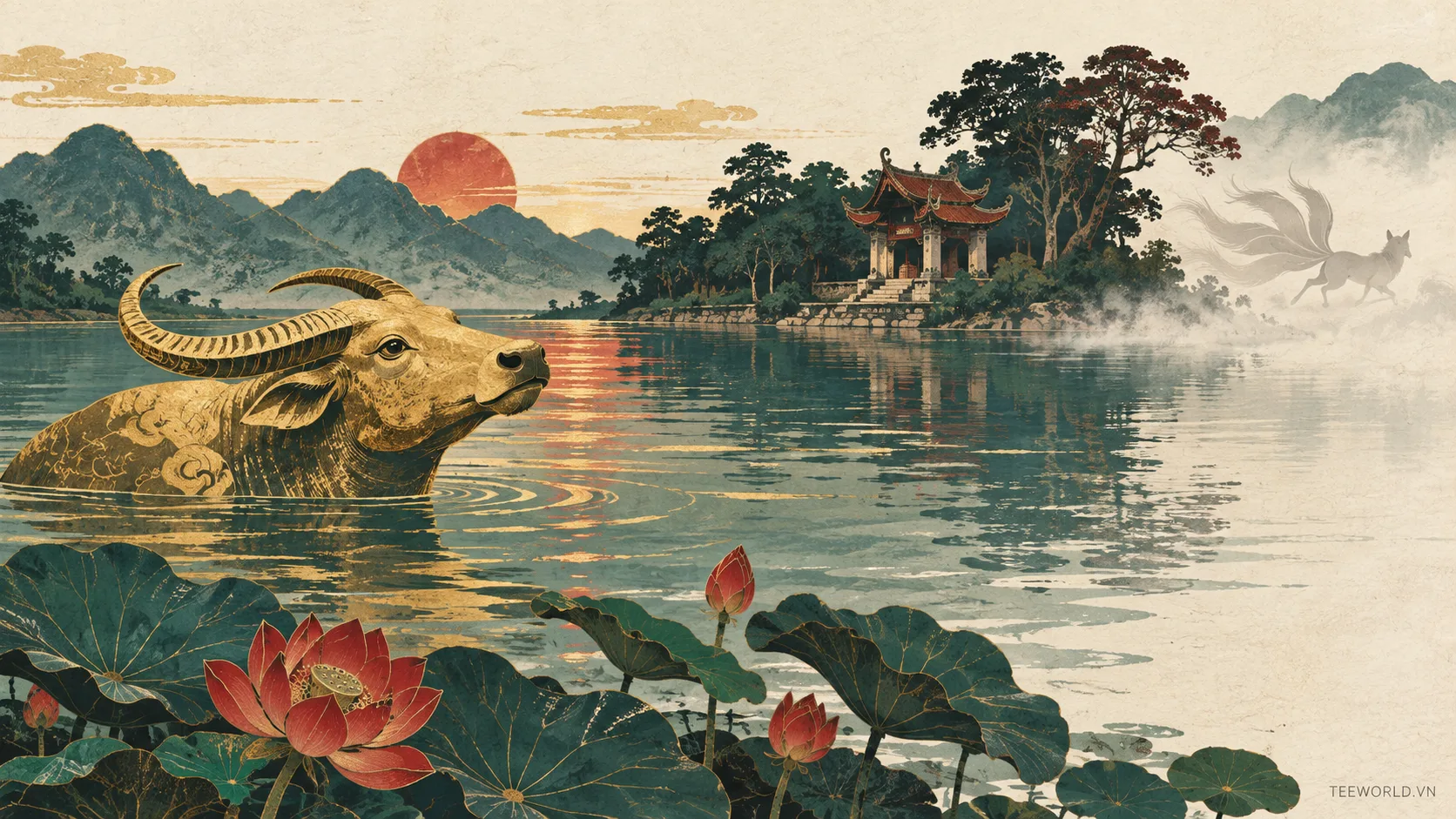 Minh họa sự tích hồ tây - Teeworld Studio
