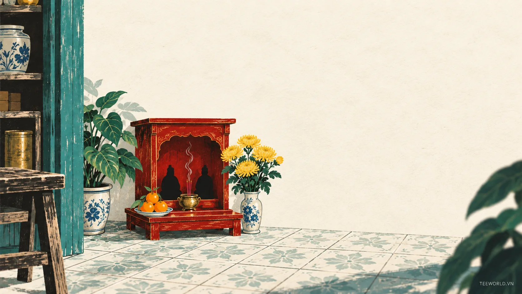Minh họa thần tài thổ địa - Teeworld Studio
