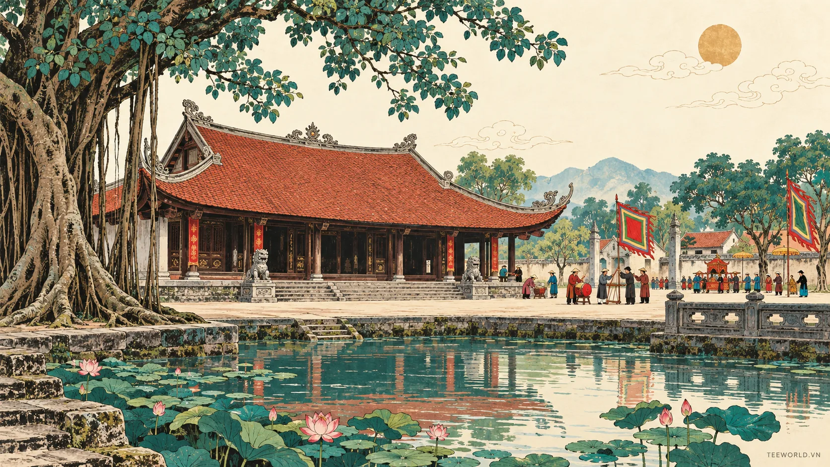 Minh họa thành hoàng làng - Teeworld Studio