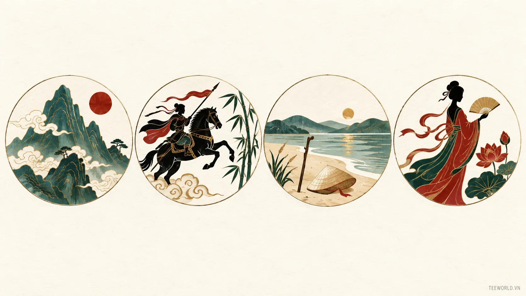 Minh họa tứ bất tử - Teeworld Studio